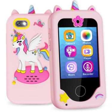 Imagem de Telefone infantil MOFGDNI Unicorn com câmera dupla, MP3 e jogos de 3 a