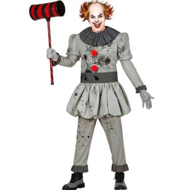 Imagem de Fantasia Halloween Palhaço Assassino Cosplay Masculino Adulto de Luxo Completo (M 42-44)