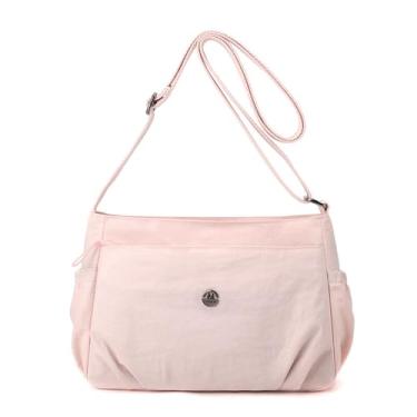 Imagem de Bolsa de ombro feminina, leve, casual, versátil, ao ar livre, grande capacidade, plissada, bolsa carteiro, Estilo 1, 10.6*7*3.5 inches (27*18*9 cm)
