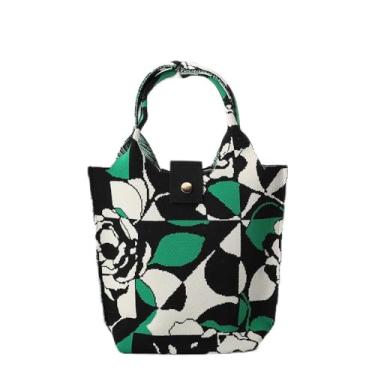 Imagem de Bolsa feminina de tecido elegante - Bolsa de ombro leve para viagens, trabalho e uso diário, Verde, 10.2" x 10.2" x 3.9"