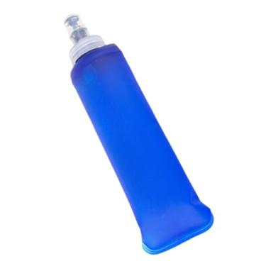 Imagem de Garrafa De água Corrida Flexível Dobravel De Silicone Para Academia Soft Water Bag TPU Folding Flask 500ML(AZUL,500ml)