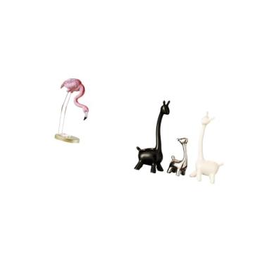 Imagem de Fenteer Escultura de Pássaro de Resina de Flamingo, Estatueta de Jardim de Arte Moderna com Suporte de Metal para Decoração de Casa E Estátua de Cerâmica de G
