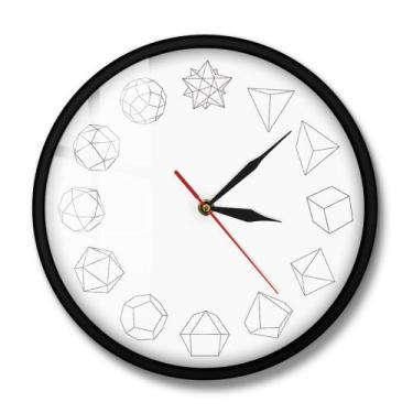 Imagem de Relógio de parede com design geométrico Sile 35x34cm Plástico preto/br