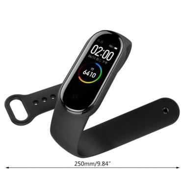 Imagem de Pulseira de Silicone preta Para Relógio Inteligente Mi Band 2, compatível