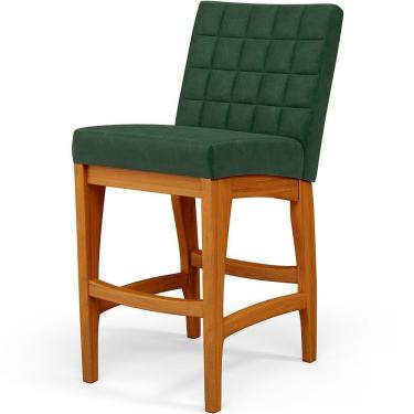 Imagem de Banqueta Baixa Cozinha Bancada L02 Verde Musgo