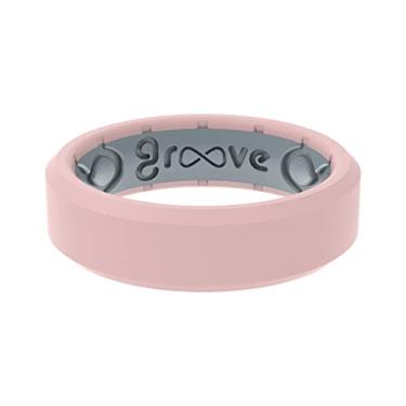 Imagem de Anel de silicone fino sólido da Groove Life - Anéis de casamento de borracha respirável para mulheres, cobertura vitalícia, design exclusivo, anel de ajuste confortável, 7, Silicone, Sem pedras preciosas