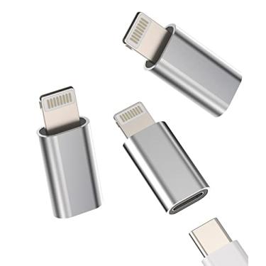 Imagem de Conector de carregamento adaptador Lightning macho para USB C fêmea (pacote com 3) Cabo carregador tipo C Porta USB-C Conversor de cabo de carregamento para Apple para iPhone 14 13 12 11 Pro Max Mini