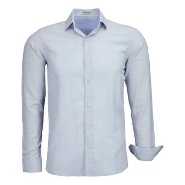 Imagem de Camisa Social Masculina Manga Longa Amil Comfort Linho 1881, Cinza, 7
