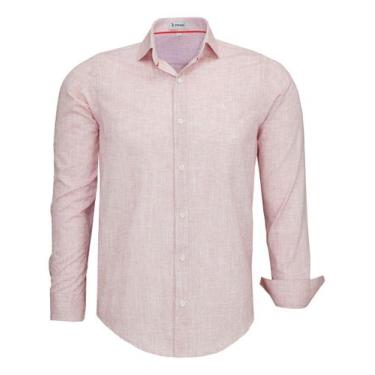 Imagem de Camisa Social Manga Longa Comfort Amil Algodão Tecido Liso 1866, Verme