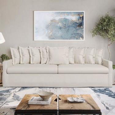Imagem de Sofá Living Laguna 2,80m Com Capa Removível Lavável Cor Marfim 2250