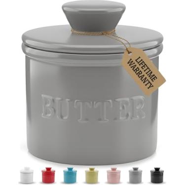 Imagem de Priority Chef Prioritychef French Butter Crock com Tampa, Mantenha A Manteiga para Barrar e Fresca, Protetor de Manteiga para Deixar No Balcão, Prato de Manteiga Francesa Perfeito para Pão e Torradas,