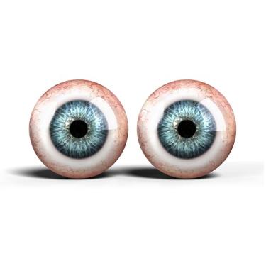 Imagem de Olhos de artesanato de vidro realistas de 2,5 cm, design de íris humana azul e cinza, conjunto de 2 peças, suprimentos para taxidermia e fabricação de bonecas - ONE POLEGADAS 25 mm (228-3-25)