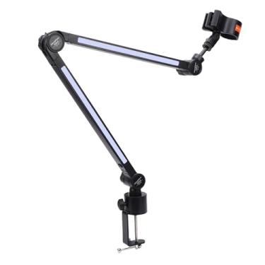 Imagem de Zopsc Braço de Lança de Microfone, Suporte Microfone Metal Ajustável Com Base Braçadeira C, Rotação 190, Capacidade Carga 2 Kg, Ampla Compatibilidade, para Jogos de Gravação