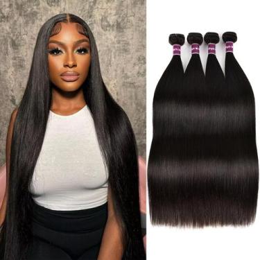 Imagem de Pacotes de cabelo Meitiya 12A Brazilian Straight 56-71 cm 4 pacotes