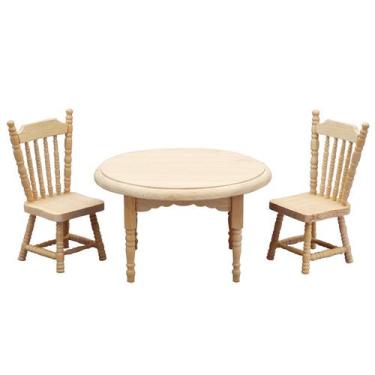 Imagem de Conjunto de móveis Dollhouse Mesa de jantar de madeira em escala 1:12 
