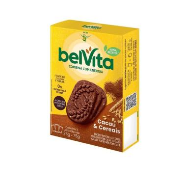 Imagem de Biscoito BelVita Cacau E Cereais Multipack 75g com 3 Unidades de 25g