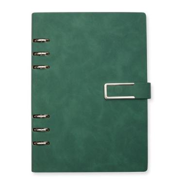 Imagem de Caderno Fichario PU A5 Elegante Capa Aveludada 119 Folhas Pautadas - I