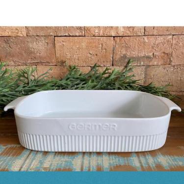 Imagem de Assadeira e Travessa Refrataria de Porcelana Branca 37x26x7cm 1un e 4.