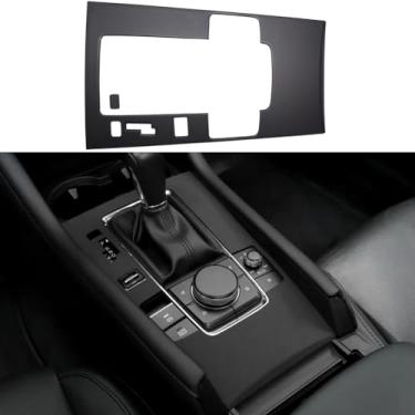 Imagem de AOKIO Compatível com acessórios Mazda 3 2020 2021 2022 2023 2024 2025 Mazda 3 Acabamento da tampa do painel de câmbio do console central (preto fosco, não para CX5/CX30/CX50)