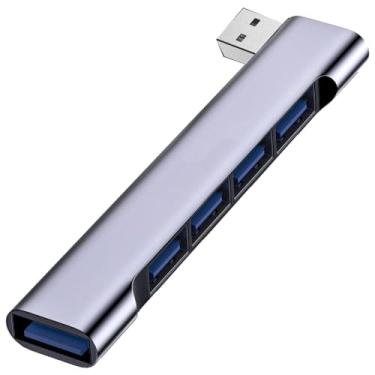 Imagem de Hub USB para laptop, hub USB 3.0 de 4 portas, divisor USB de 5 Gbps para laptop, MacBook, PC, pen drives, impressora, teclado, mouse (hub USB-A do lado direito)