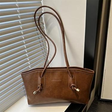 Imagem de Bolsas de ombro para mulheres, bolsa de mão e bolsa para mulheres, bolsa de ombro grande, bolsa Hobo de couro, Marrom, Bolsa
