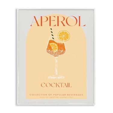 Imagem de Stupell Industries Arte giclée emoldurada cinza Aperol retrô elegante, design por Lil' Rue, 20 x 16