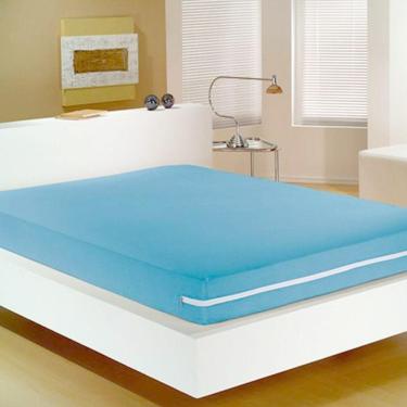 Imagem de Capa Para Colchão Doce Vida Solteiro Mista C/ Zíper Azul