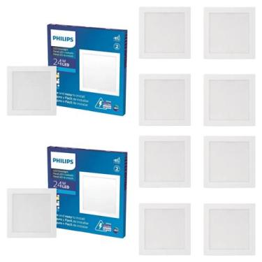 Imagem de 40 Luminárias Plafon Led 6500k Philips 24w 2000lm Bivolt
