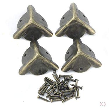 Imagem de barenx Capa protetora de liga de bronze antigo, 12 peças, capa protetora de borda para mesas/gavetas/decoração de outros móveis, 20 mm