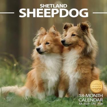 Imagem de Calendário de parede 2025-2026 Shetland Sheepdog; calendário de parede mensal para cães com blocos grandes para organização e planejamento, agenda acadêmica, casa, escritório e família, papel grosso e