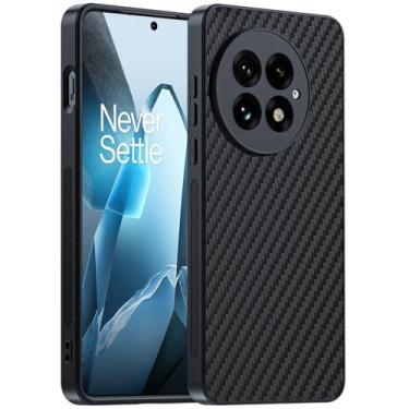 Imagem de Ftonglogy Capa para OnePlus 13 5G: Capa protetora fina fina de fibra de carbono com design clássico híbrido macio, leve, antiimpressões digitais, à prova de choque, 1+ 13 (preto)