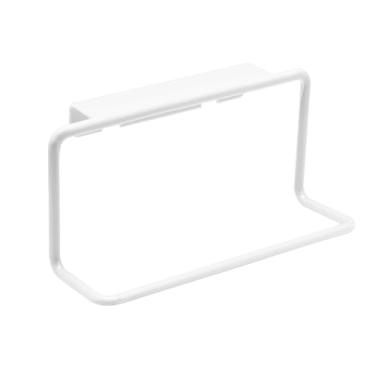 Imagem de Gancho de toalha de cozinha trilho de banheiro armário sobre porta cabide rack (branco)