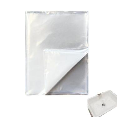 Imagem de NentMent Pacote com 10 capas de pia descartáveis para pia de banheiro, captador de barba descartável, toalha de mesa de plástico para lavar as mãos, viagens, hotel, aparar barba