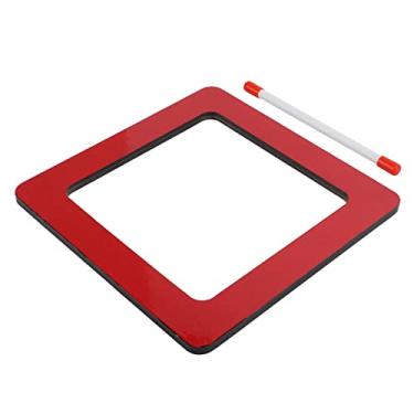 Imagem de SPYMINNPOO Tambor de Mão Com Som Doce, Placa Comprimida, Pele Vermelha, Instrumento de Percussão para Crianças, Brinquedo (Tambor de formato especial (tambor quadrado))