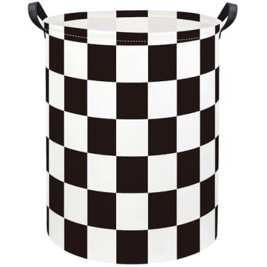 Imagem de TIBAOLOVER Cesto de lavanderia infantil cesto de armazenamento de brinquedos para decoração de quarto de meninos, cesto de berçário, cestas de presente para quarto de banho (bandeira de corrida)