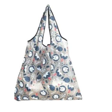 Imagem de 1 bolsa grande, bolsa de compras leve e dobrável, bolsa de compras moderna para mulheres, estampa de ouriço