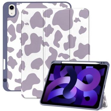 Imagem de Deokke Capa compatível com iPad Air de 11 polegadas M3 2025, M2 2024 5ª/4ª geração de 10,9 polegadas (2022/2020) com suporte de lápis, capa traseira de TPU para dormir/despertar automática, lindas