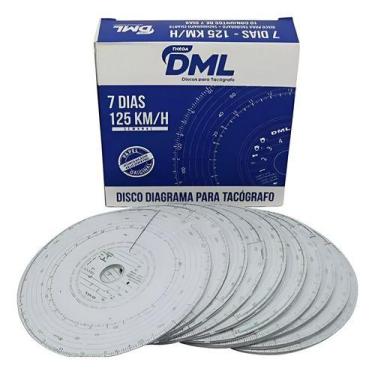 Imagem de Disco Tacógrafo Semanal 7 Dias Dml 125km/h Caixa Com 10un