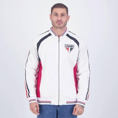 Imagem de Jaqueta São Paulo Bomber Striped Branca-Masculino
