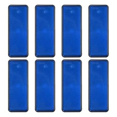Imagem de PATIKIL Refletores traseiros retangulares, 8 peças refletor de aviso refletor de segurança plástico universal para motocicleta com suporte de parafuso M5 para carro, motocicleta, reboque, bicicleta