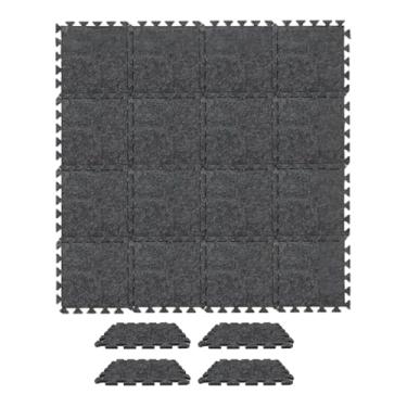 Imagem de Baoblaze Tapete de bateria com absorção de som de 20 x 30 x 30 cm para exercícios em casa, acessório versátil, tapete à prova de som, piso de academia, Cinza Escuro