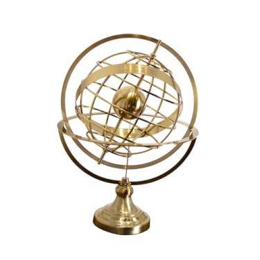 Imagem de Kuntesetty Ornamentos de globo giratórios Escultura de globo Artesanato Presentes de aniversário colecionáveis Moda para estante Armário de TV, 33cm X 44cm