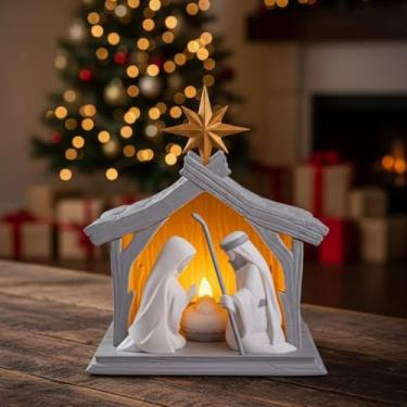 Imagem de Presépio Completo Decoração de Natal com Luz LED Natalino para mesa