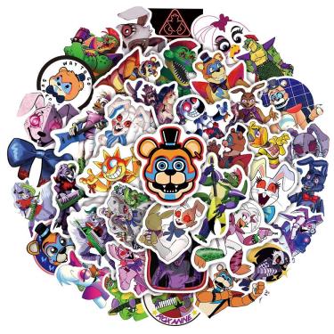 Imagem de Adesivos Fnafes Anime em vinil impermeável, 50 unidades/pacote