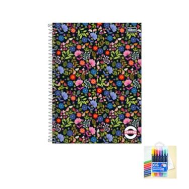 Imagem de Kit Caderno Tilibra 20M 320F + Caneta Esferográfica Spiro 0.7mm + Marca Texto Gel Pastel 06 Cores