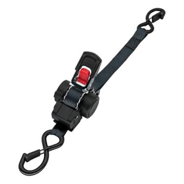 Imagem de Baoblaze Cinta de catraca retrátil com ganchos em S integrados, cinta de amarração reforçada para carga, reboque, caminhão, motocicleta, barco e picape.