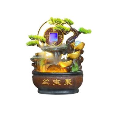 Imagem de Instalação fácil Fonte de mesa com circulação água, fonte jardim pedra, decoração para quarto e escritório