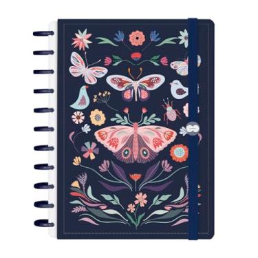 Imagem de Caderno Iscool Disc Inteligente 140 Folhas Butterfly Marinho e Rosa G+