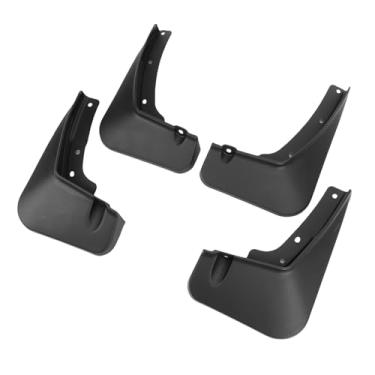 Imagem de Cryfokt Conjunto de Abas de Lama Com Material Durável para Proteção contra Detritos para o Carnaval 2021-2024, Preto, 4 Peças de Protetores de Lama Roda Traseira Dianteira para Entusiastas de Carros