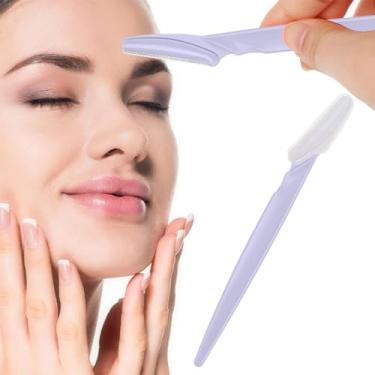 Imagem de Aparador de sobrancelhas para mulheres e homens, aparador de sobrancelhas e barbeador facial, ferramenta de cuidados com a pele (azul claro)